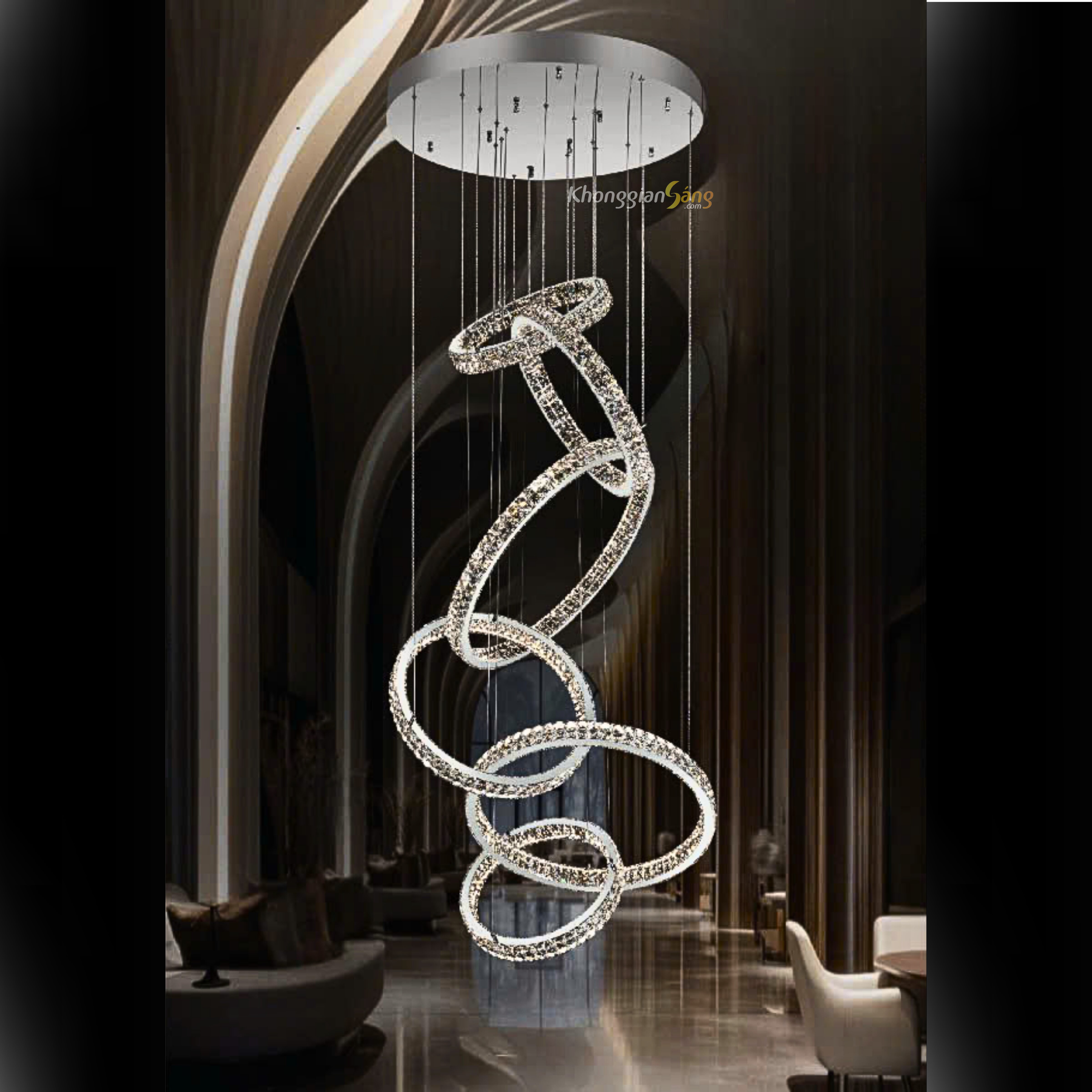 ĐÈN THẢ (D500mm+D600mm+800mm+D600mm+D700mm+D500mm x H2800) TH-8911