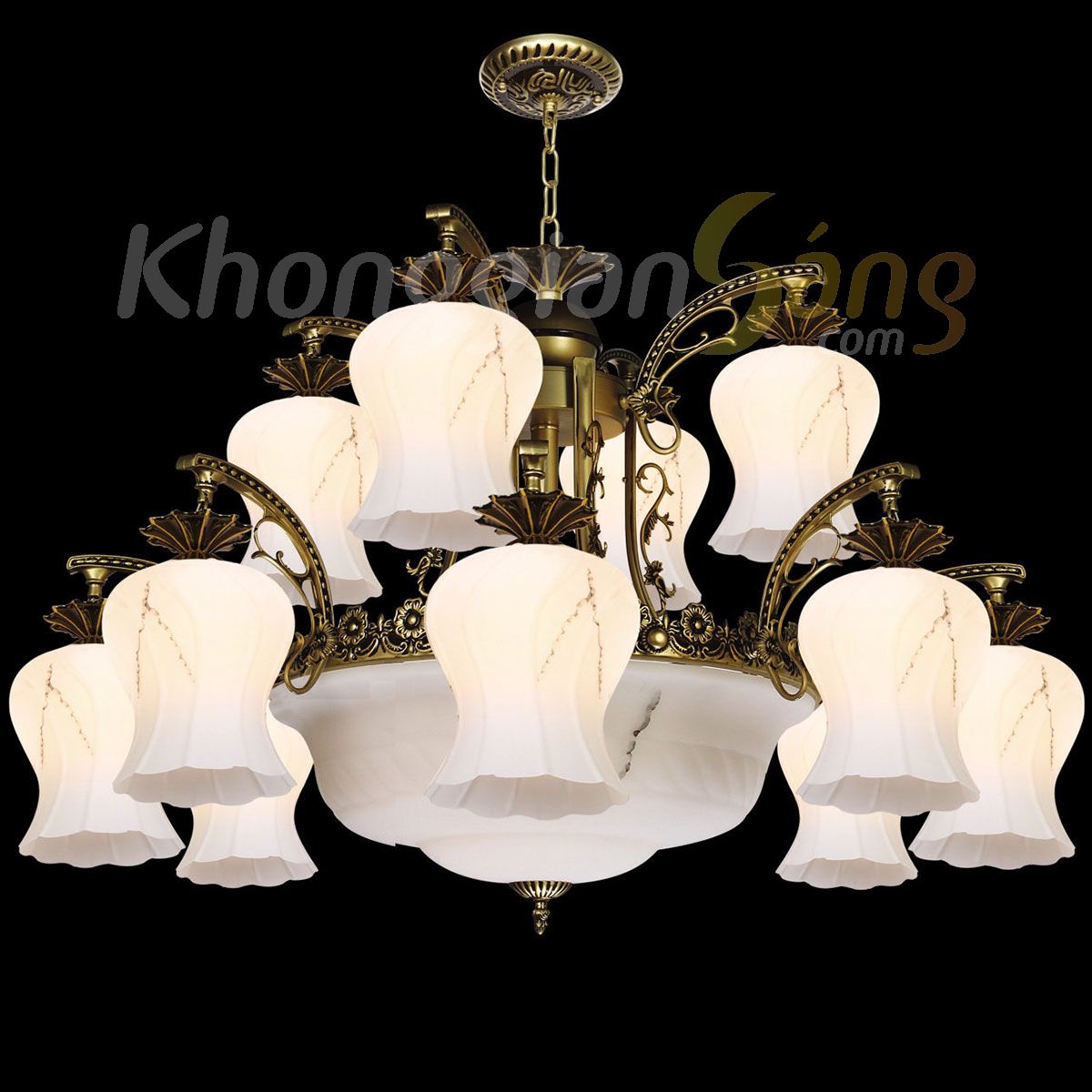 ĐÈN CHÙM CỔ ĐIỂN (PHI 1000mm x H650mm) KGC-8068/12
