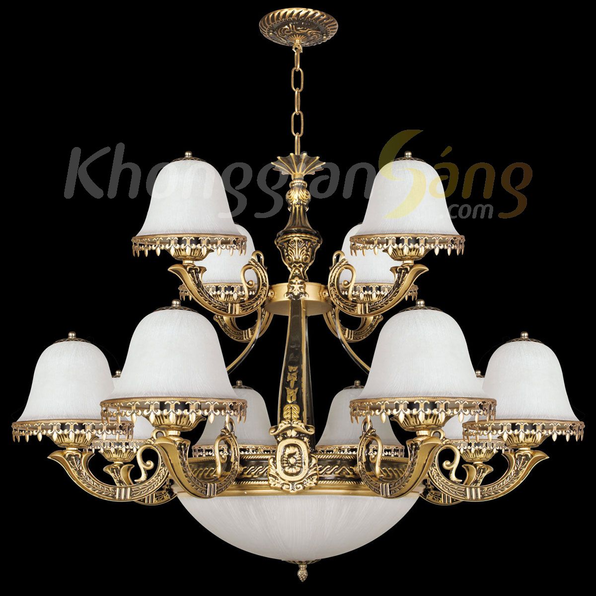ĐÈN CHÙM CỔ ĐIỂN (PHI 800mm x H800mm) KGC-9019/12B