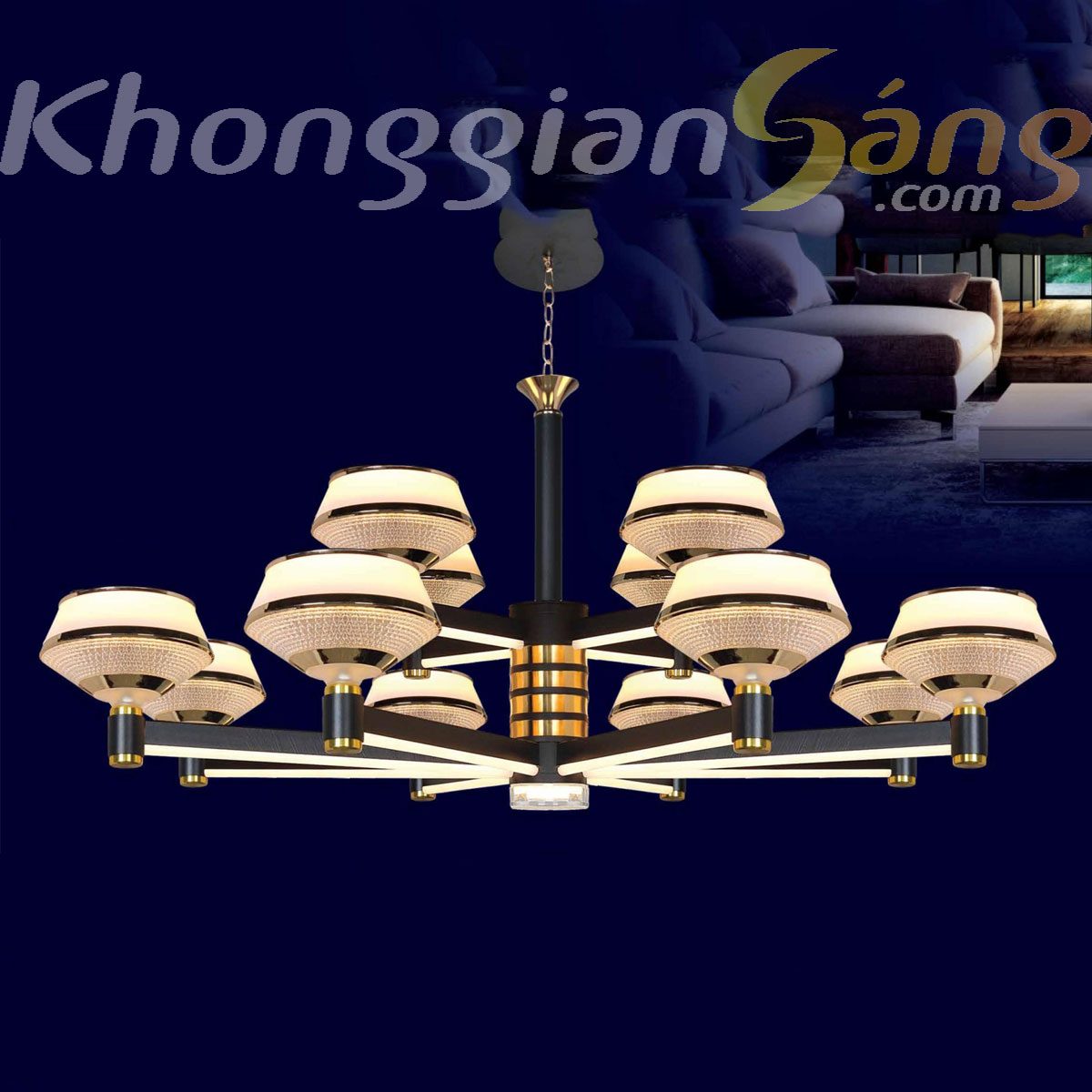 ĐÈN CHÙM LED (PHI 1000mm x H400mm) KGC-9268/12