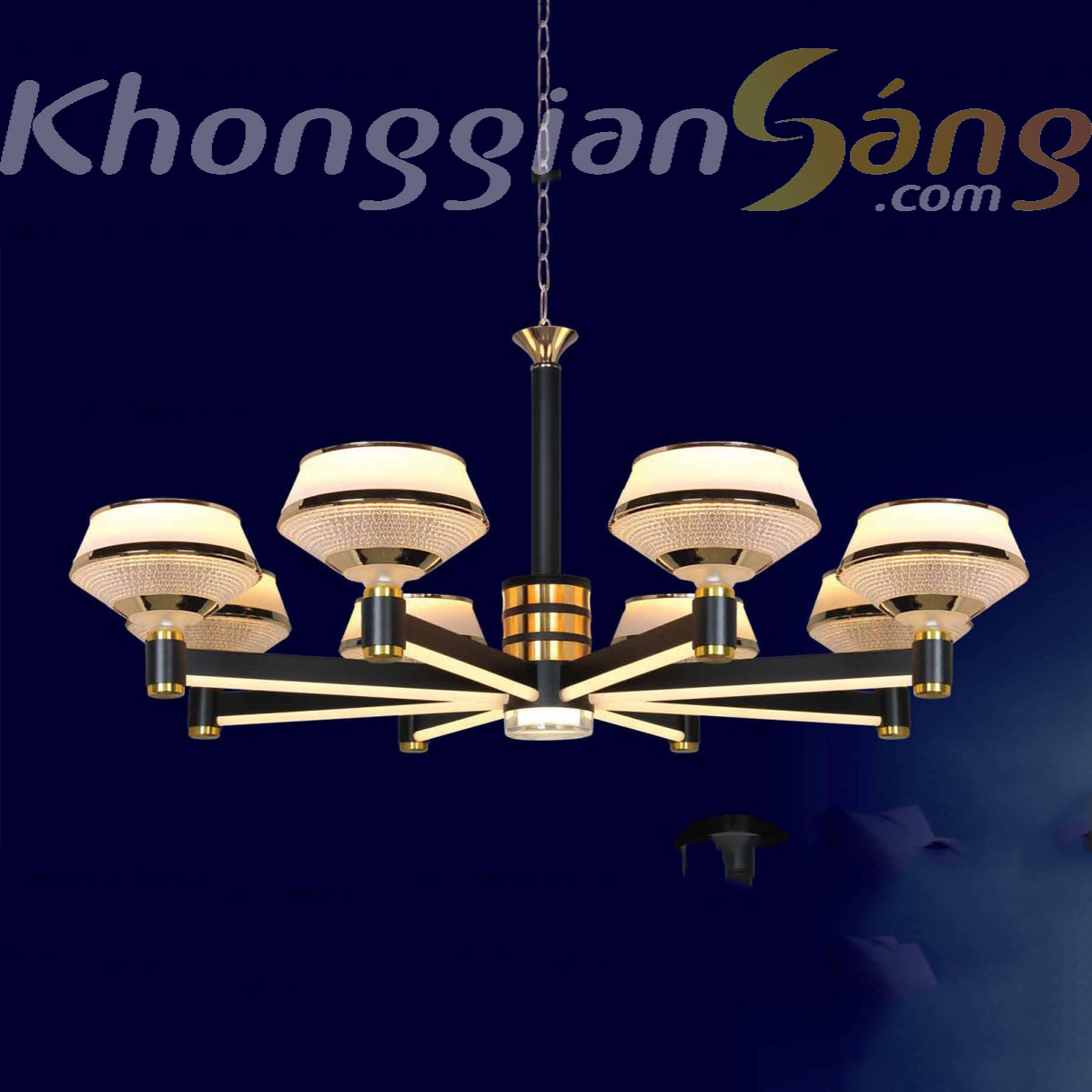 ĐÈN CHÙM LED (PHI 850mm x H380mm) KGC-9268/8