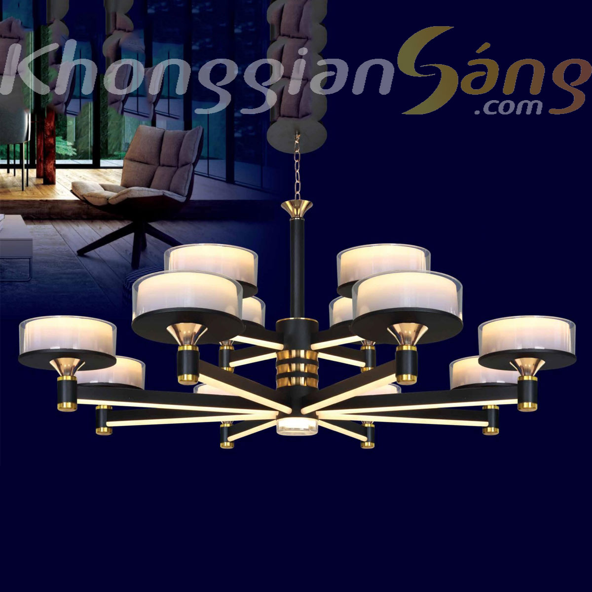 ĐÈN CHÙM LED (PHI 1000mm x H400mm) KGC-9270/12