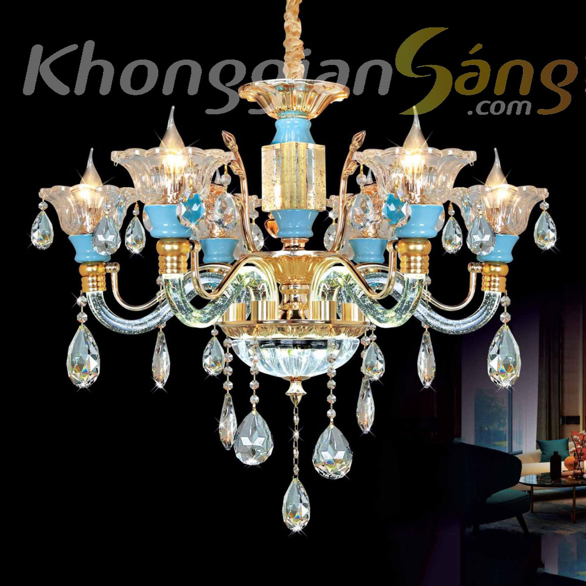 ĐÈN CHÙM NẾN (PHI 700mm x H600mm) KGC-9310/6