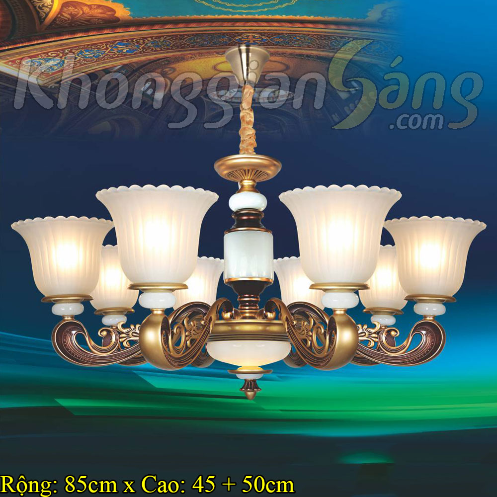 ĐÈN CHÙM CỔ ĐIỂN (PHI 850mm x H450mm) KGBC-1801/8