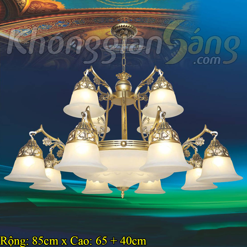 ĐÈN CHÙM CỔ ĐIỂN (PHI 850mm x H650mm) KGBC-6042/12