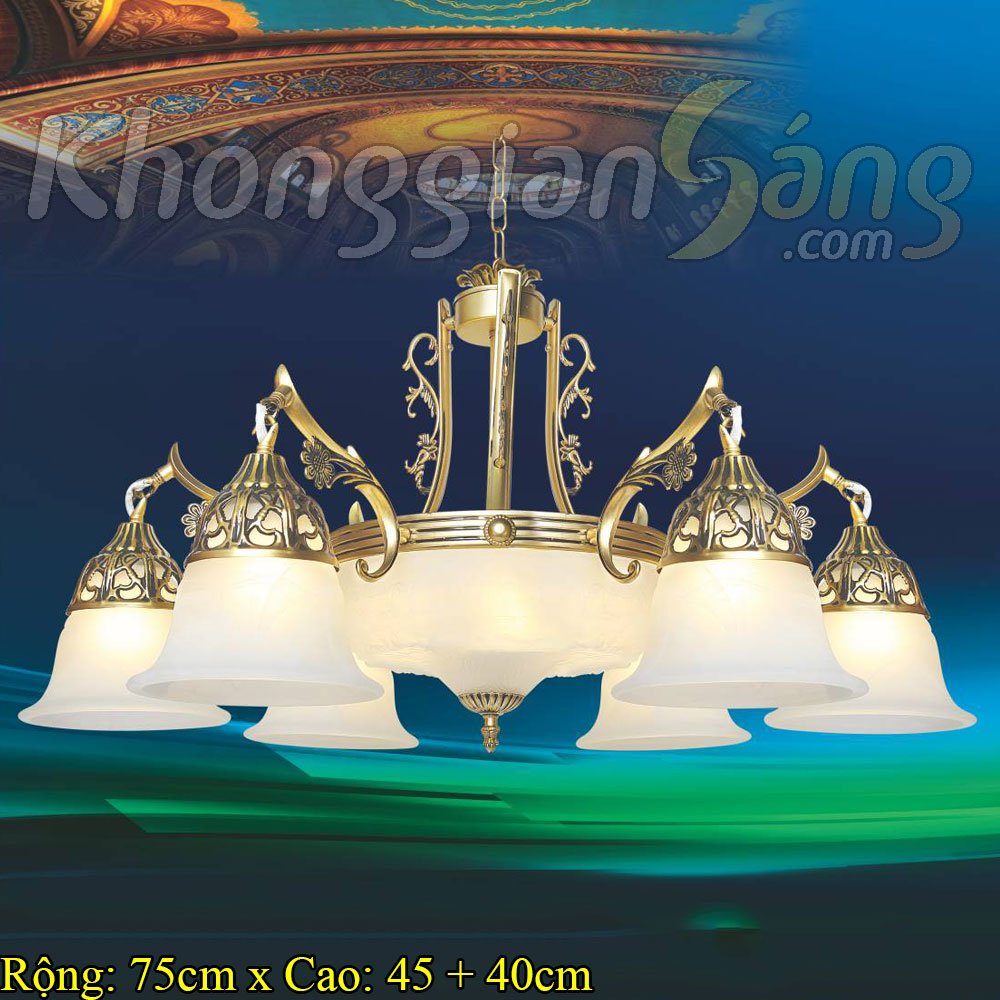 ĐÈN CHÙM CỔ ĐIỂN (PHI 750mm x H450mm) KGBC-6042/6