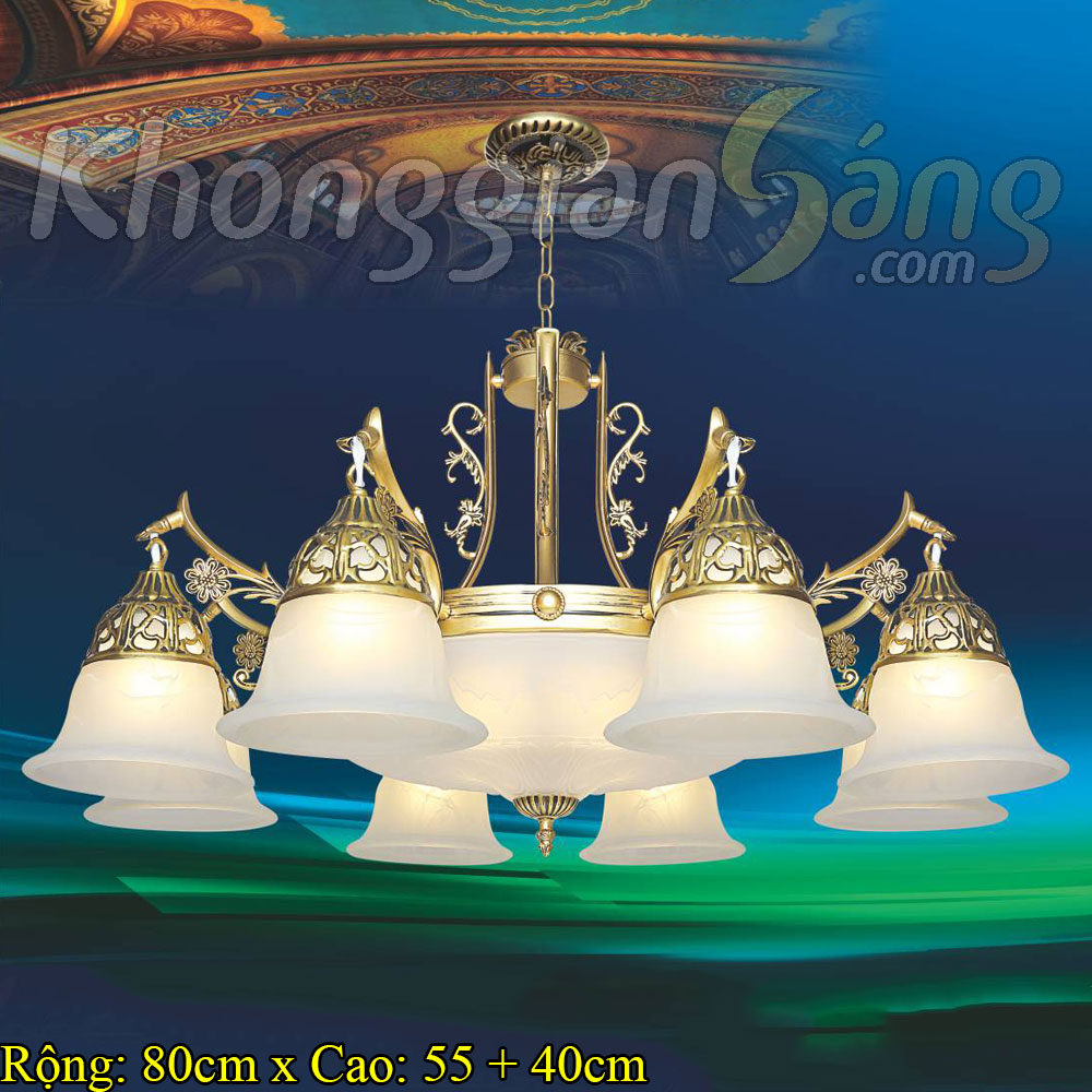 ĐÈN CHÙM CỔ ĐIỂN (PHI 800mm x H550mm) KGBC-6042/8