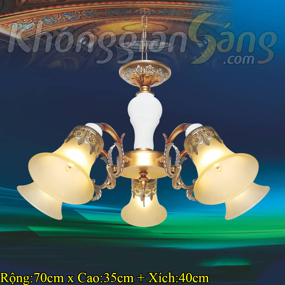 ĐÈN CHÙM CỔ ĐIỂN (PHI 700mm x H350mm) KGBC-6047/5