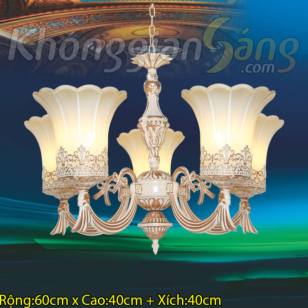 ĐÈN CHÙM CỔ ĐIỂN (PHI 600mm x H400mm) KGBC-6368/5