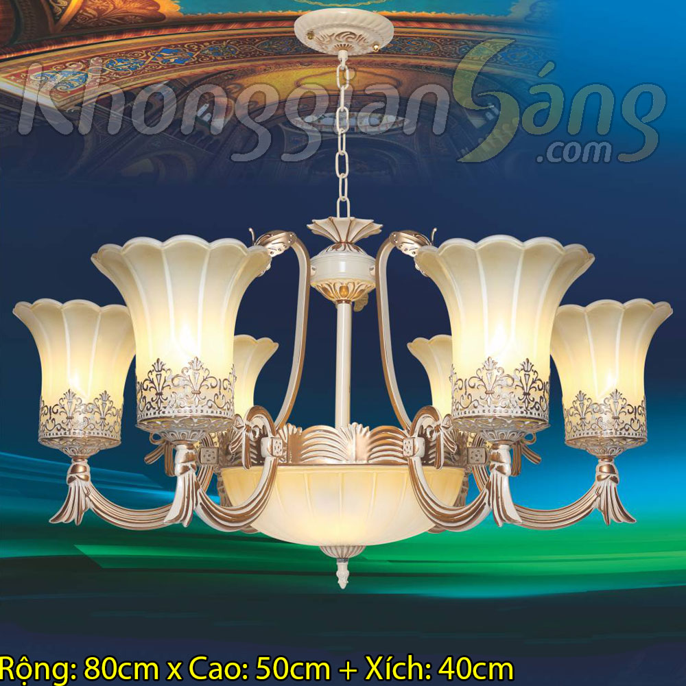 ĐÈN CHÙM CỔ ĐIỂN (PHI 800mm x H500mm) KGBC-6368/6