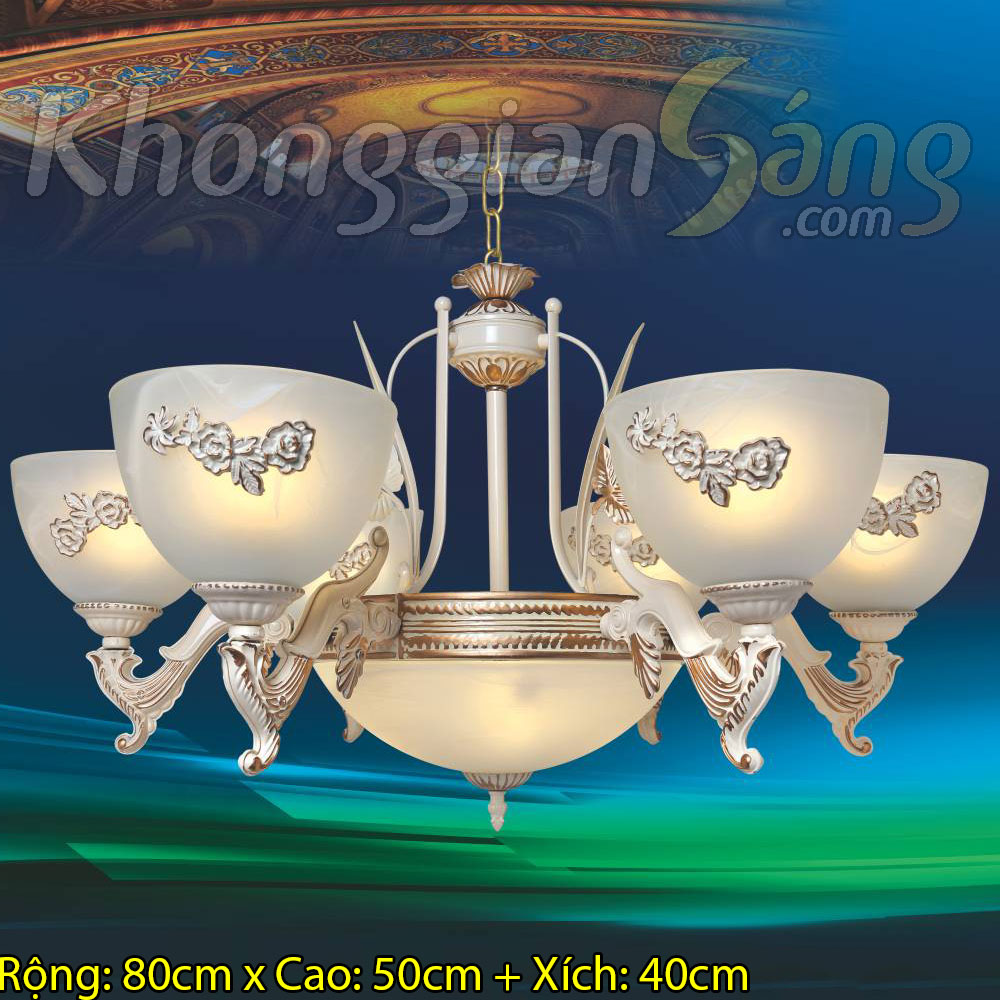 ĐÈN CHÙM CỔ ĐIỂN (PHI 800mm x H500mm) KGBC-6374/6