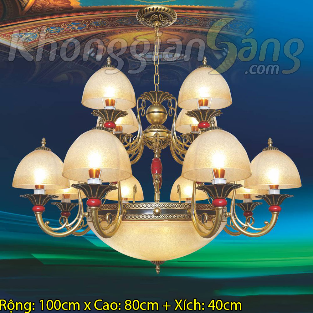 ĐÈN CHÙM CỔ ĐIỂN (PHI 1000mm x H800mm) KGBC-6388/12
