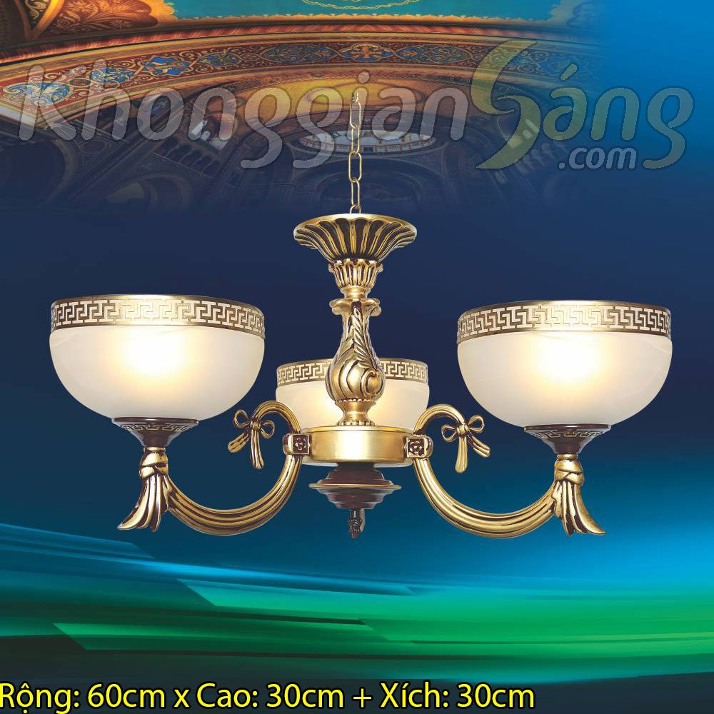 ĐÈN CHÙM CỔ ĐIỂN (PHI 600mm x H300mm) KGBC-6389/3