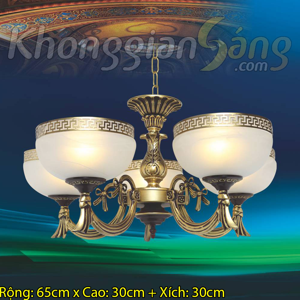 ĐÈN CHÙM CỔ ĐIỂN (PHI 650mm x H300mm) KGBC-6389/5