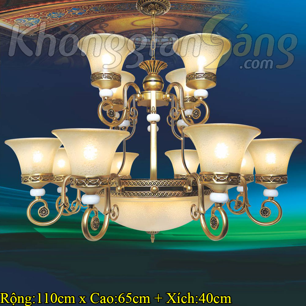ĐÈN CHÙM CỔ ĐIỂN (PHI 1100mm x H650mm) KGBC-6393/12