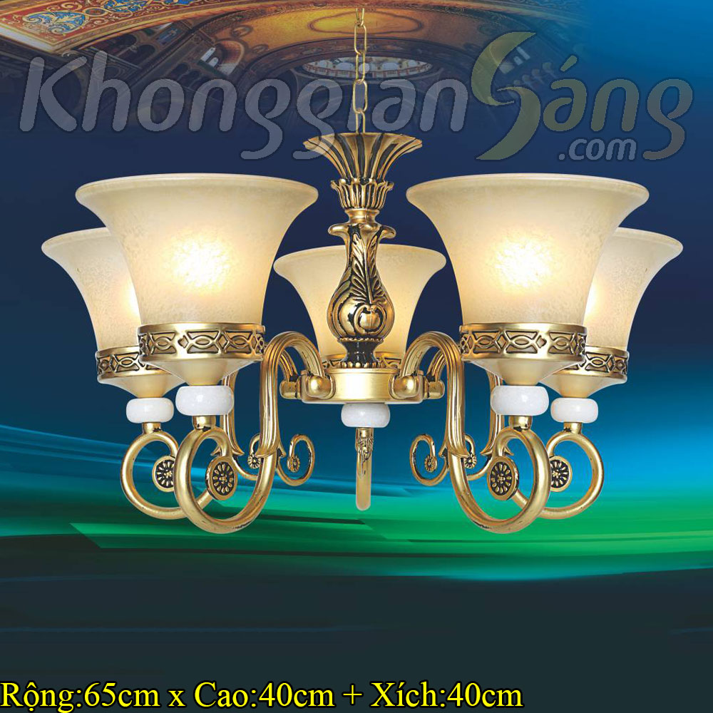 ĐÈN CHÙM CỔ ĐIỂN (PHI 650mm x H400mm) KGBC-6393/5