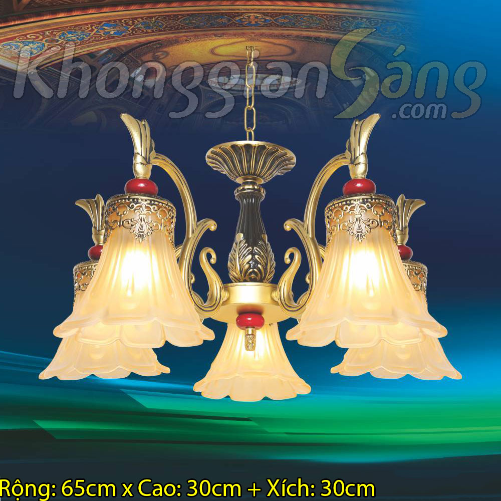 ĐÈN CHÙM CỔ ĐIỂN (PHI 650mm x H300mm) KGBC-6394/5