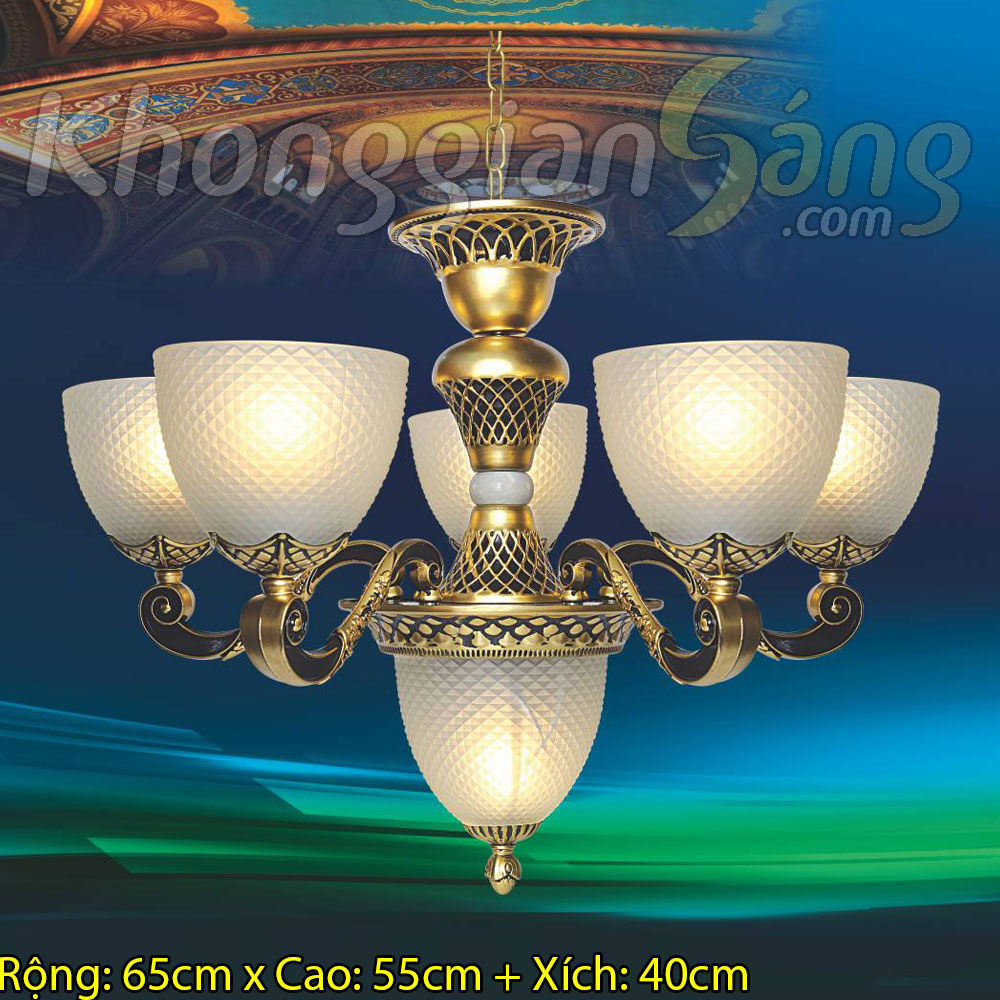  ĐÈN CHÙM CỔ ĐIỂN (PHI 650mm x H550mm) KGBC-6423/6